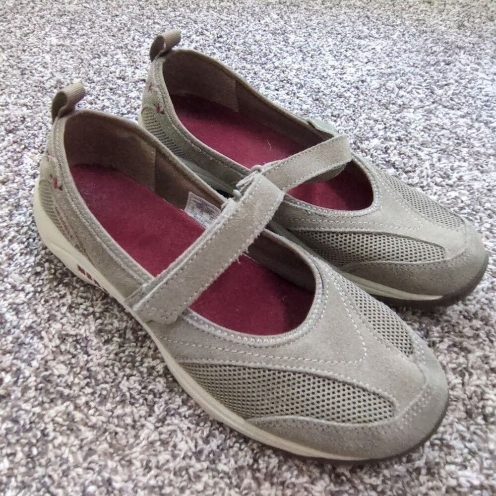 MERRELL Aluminum Renaissance ROS Womens Sz 10 Taupe Hook & Loop Mary Jane Shoes